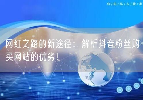 网红之路的新途径：解析抖音粉丝购买网站的优劣！