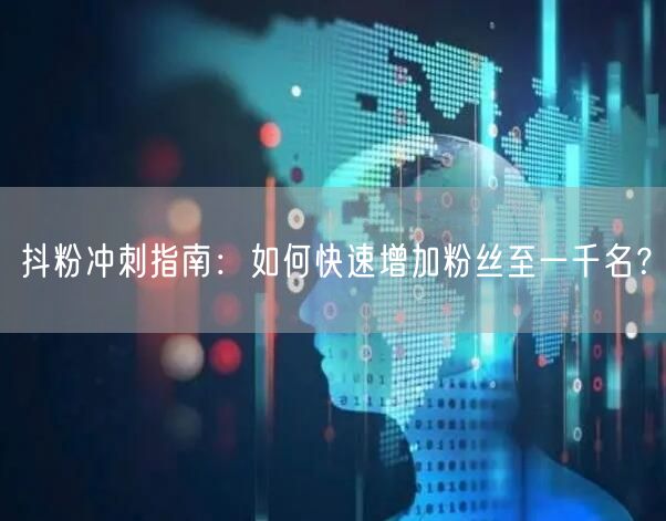 抖粉冲刺指南：如何快速增加粉丝至一千名？