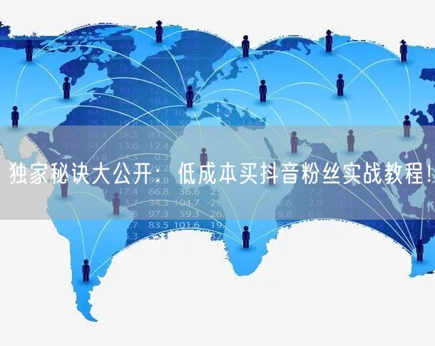 独家秘诀大公开：低成本买抖音粉丝实战教程！