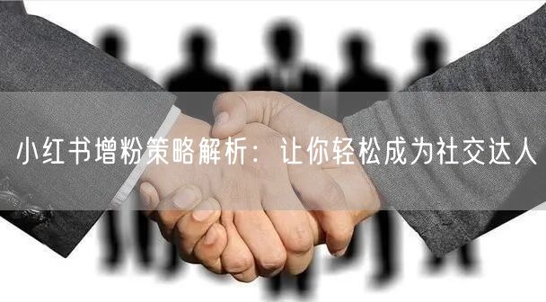 小红书增粉策略解析:让你轻松成为社交达人